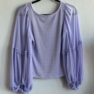 Anthropologie Waffle Knit Top in Soft Lavender